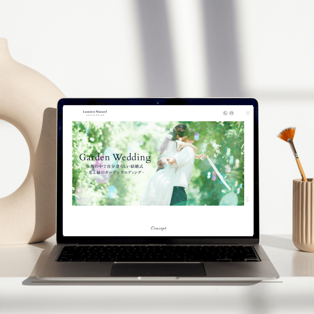 結婚式場のLPのモックアップ